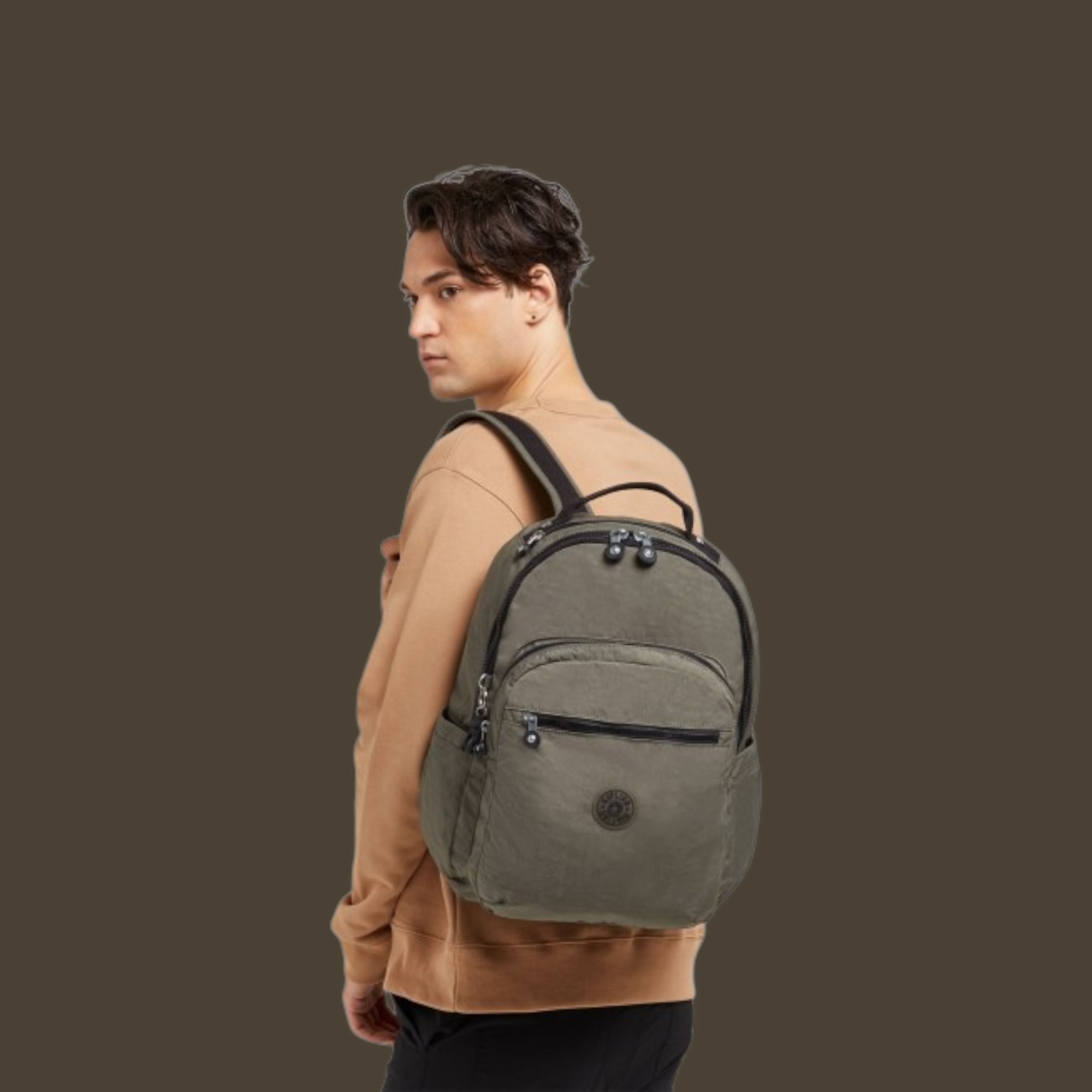 Kipling Seoul Σακίδιο Πλάτης Laptop 15” Green Moss