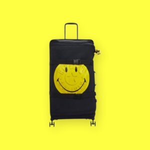 Kipling Smiley Μεγάλη Βαλίτσα 78cm Yellow Fun Black