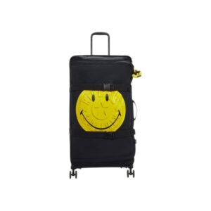 Kipling Smiley Μεγάλη Βαλίτσα 78cm Yellow Fun Black