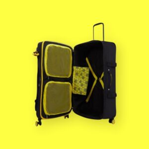 Kipling Smiley Μεγάλη Βαλίτσα 78cm Yellow Fun Black