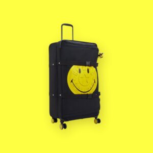 Kipling Smiley Μεγάλη Βαλίτσα 78cm Yellow Fun Black