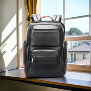Bopai Δερμάτινο Σακίδιο Laptop 15,6” 20L Μαύρο
