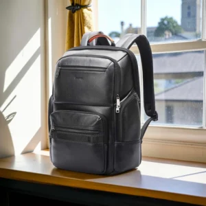 Bopai Δερμάτινο Σακίδιο Laptop 15,6” 20L Μαύρο