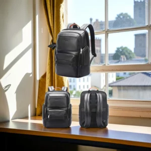 Bopai Δερμάτινο Σακίδιο Laptop 15,6” 20L Μαύρο