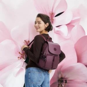 Kipling City Pocket S Σακίδιο Πλάτης 12L Μπορντό