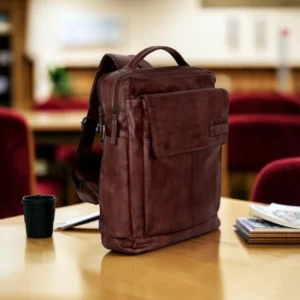 Spikes & Sparrow Fred Δερμάτινο Σακίδιο Laptop 15,6'' Σκούρο Καφέ