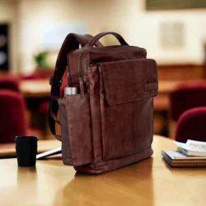 Spikes & Sparrow Fred Δερμάτινο Σακίδιο Laptop 15,6'' Σκούρο Καφέ