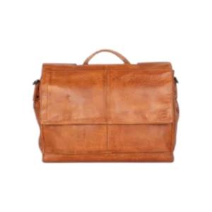 Spikes & Sparrow Benzo Δερμάτινος Χαρτοφύλακας Laptop 15,6'' Κονιάκ
