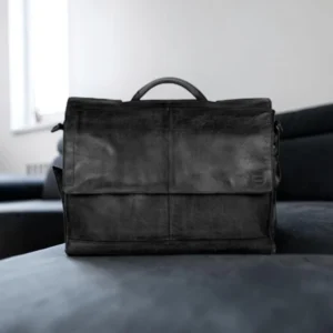 Spikes & Sparrow Benzo Δερμάτινος Χαρτοφύλακας Laptop 15,6'' Μαύρος