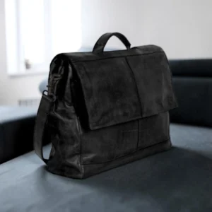 Spikes & Sparrow Benzo Δερμάτινος Χαρτοφύλακας Laptop 15,6'' Μαύρος