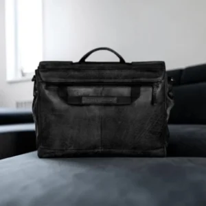 Spikes & Sparrow Benzo Δερμάτινος Χαρτοφύλακας Laptop 15,6'' Μαύρος