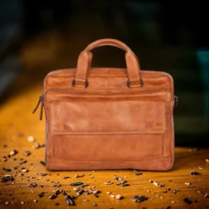 Spikes & Sparrow Kevin Δερμάτινος Χαρτοφύλακας Laptop 15'' Κονιάκ
