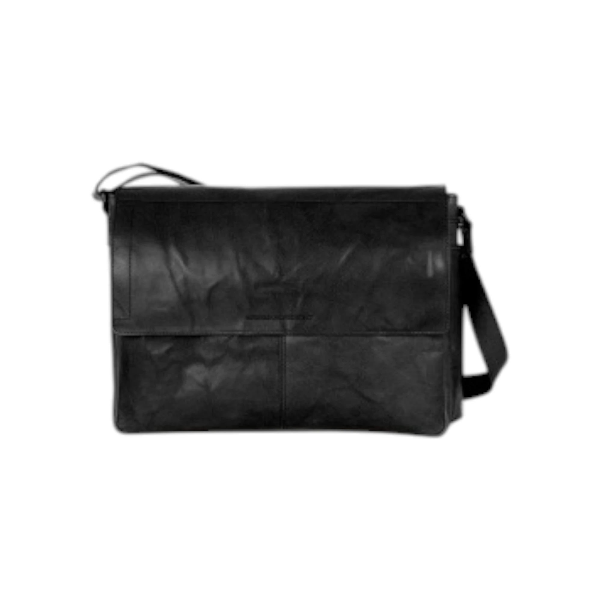 Spikes & Sparrow Ronn Δερμάτινος Χαρτοφύλακας Laptop 15,6'' Μαύρος