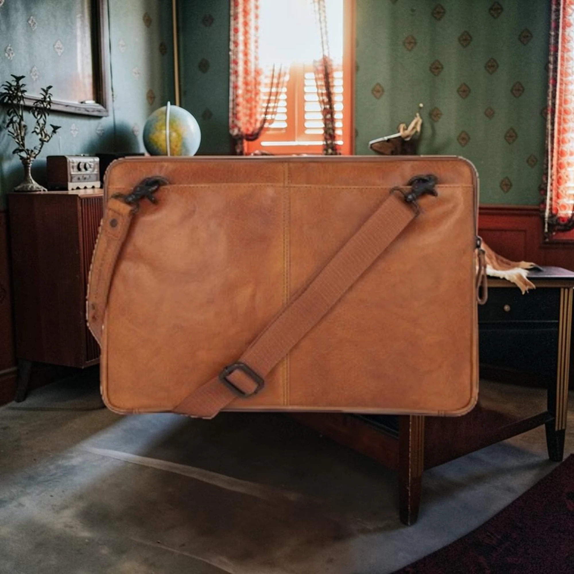 Spikes & Sparrow Seattle Δερμάτινος Χαρτοφύλακας Laptop 15,6'' Κονιάκ