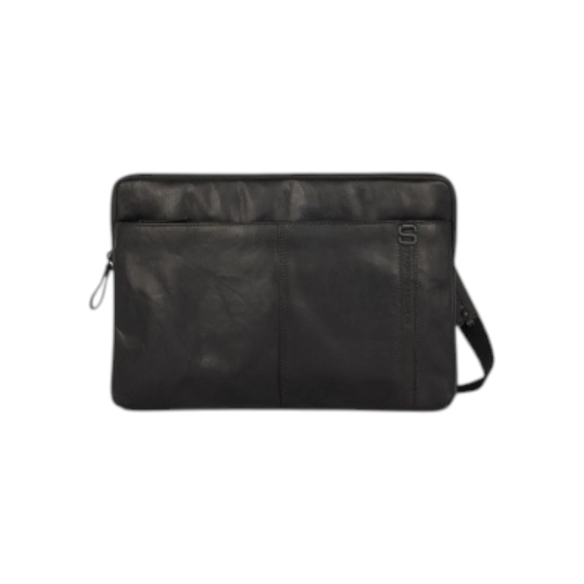 Spikes & Sparrow Seattle Δερμάτινος Χαρτοφύλακας Laptop 15,6'' Μαύρος
