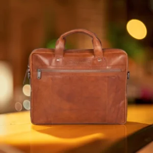 Spikes & Sparrow Montana Δερμάτινος Χαρτοφύλακας Laptop 15'' Κονιάκ