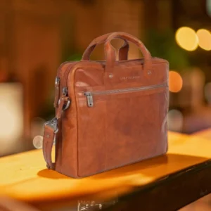 Spikes & Sparrow Montana Δερμάτινος Χαρτοφύλακας Laptop 15'' Κονιάκ