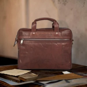 Spikes & Sparrow Montana Δερμάτινος Χαρτοφύλακας Laptop 15'' Σκούρο Καφέ