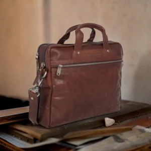 Spikes & Sparrow Montana Δερμάτινος Χαρτοφύλακας Laptop 15'' Σκούρο Καφέ