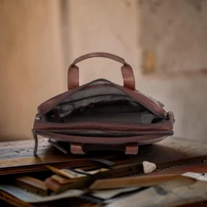 Spikes & Sparrow Montana Δερμάτινος Χαρτοφύλακας Laptop 15'' Σκούρο Καφέ