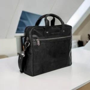 Spikes & Sparrow Montana Δερμάτινος Χαρτοφύλακας Laptop 15'' Μαύρος