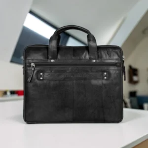 Spikes & Sparrow Montana Δερμάτινος Χαρτοφύλακας Laptop 15'' Μαύρος