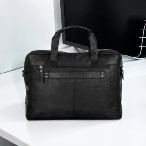 Spikes & Sparrow Colorado Δερμάτινος Χαρτοφύλακας Laptop 16,4'' Μαύρος