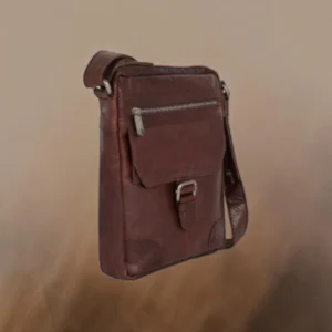 Spikes & Sparrow Nebraska Δερμάτινη Τσάντα Ώμου Tablet Σκούρο Καφέ