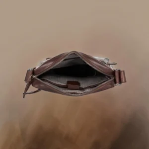 Spikes & Sparrow Nebraska Δερμάτινη Τσάντα Ώμου Tablet Σκούρο Καφέ