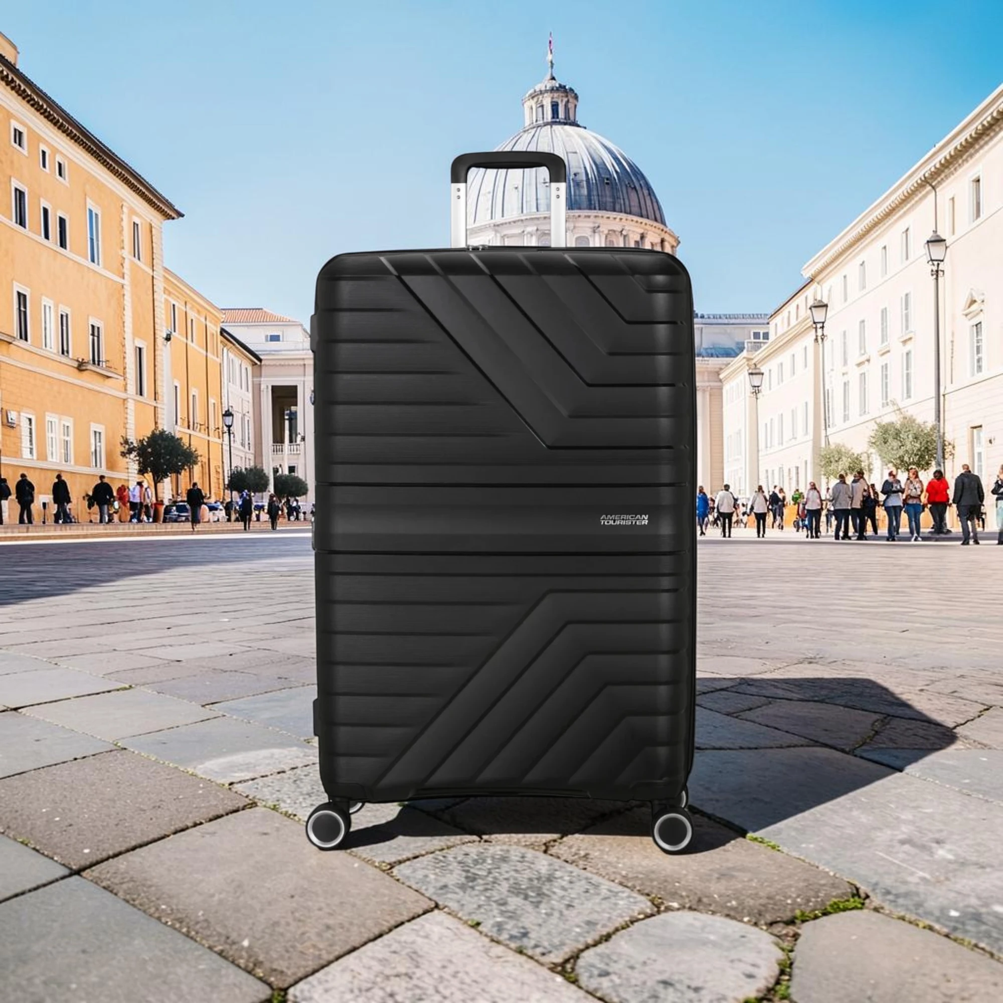 American Tourister Flytwist Μεγάλη Βαλίτσα Expandable 78cm Μαύρη