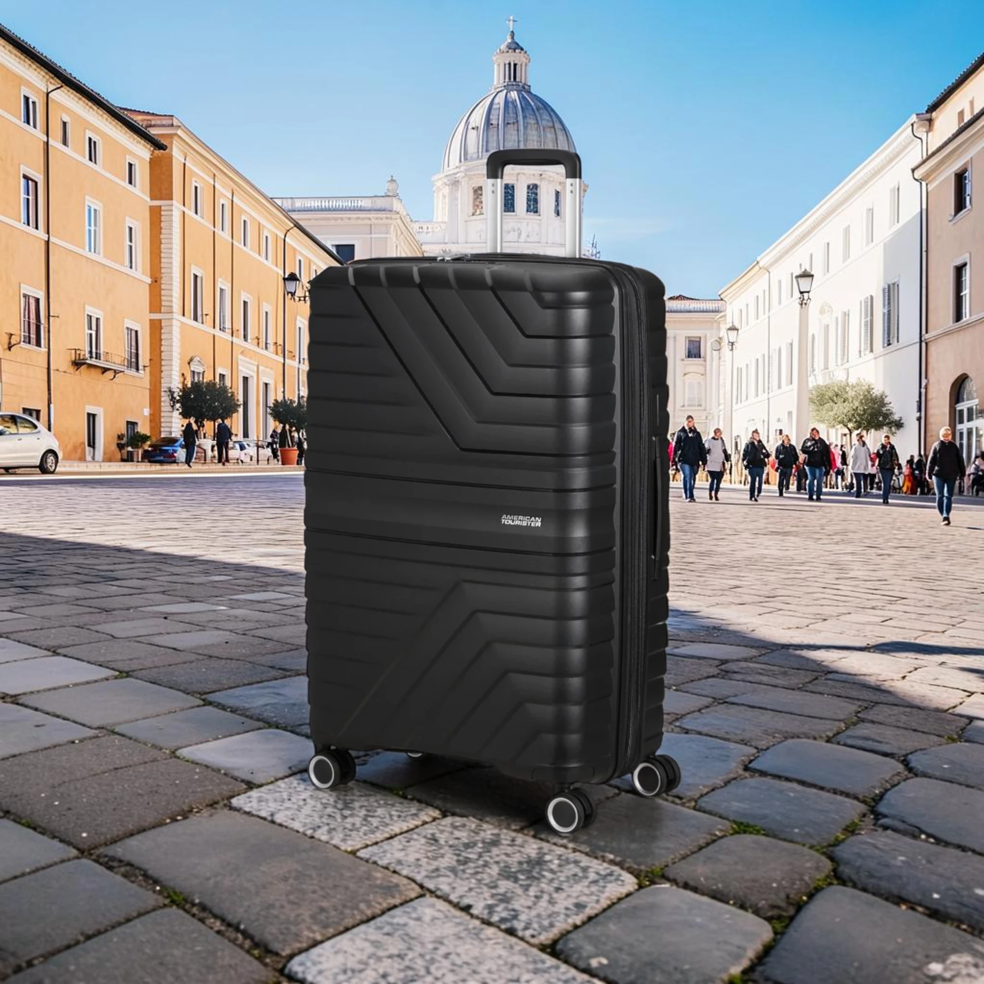 American Tourister Flytwist Μεγάλη Βαλίτσα Expandable 78cm Μαύρη