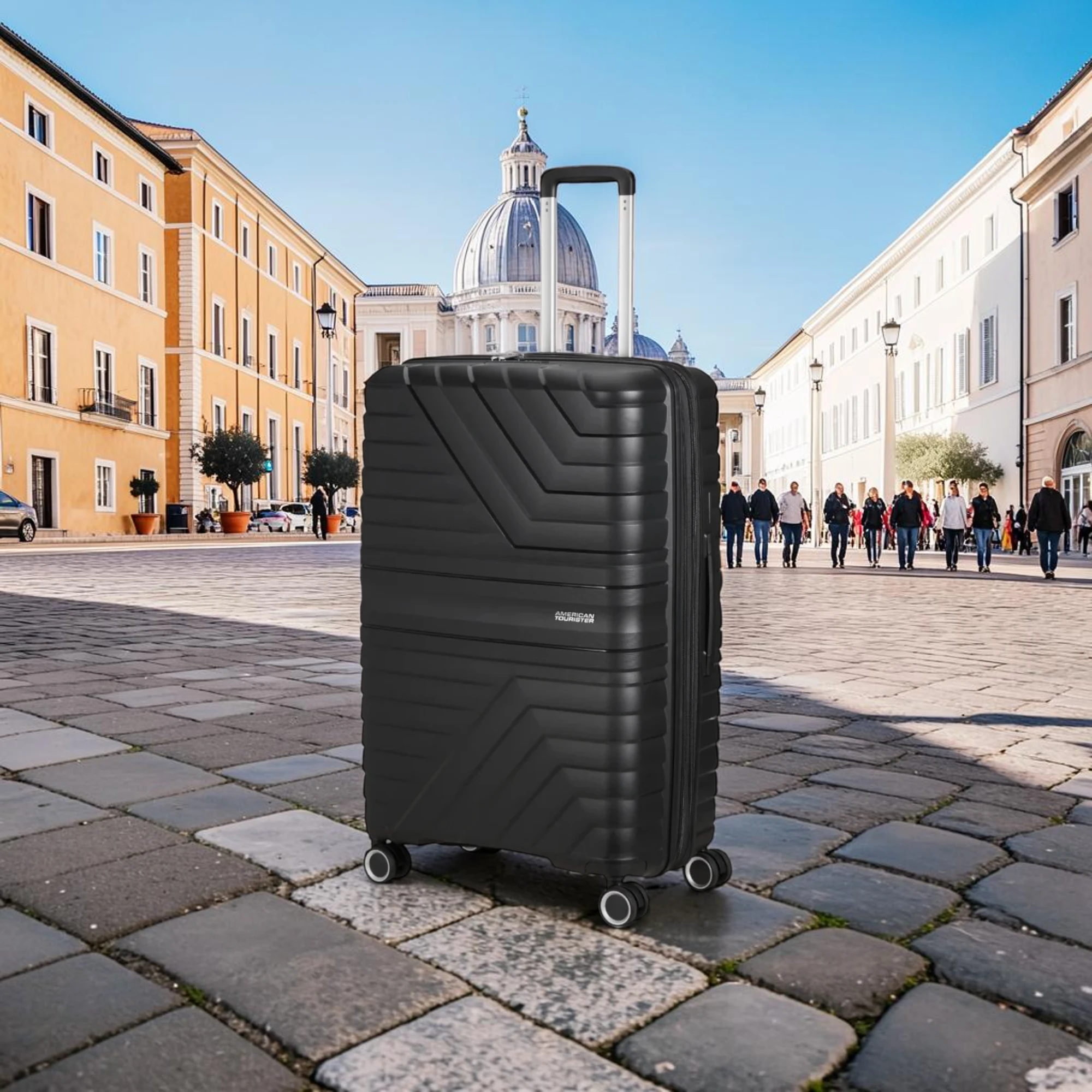 American Tourister Flytwist Μεγάλη Βαλίτσα Expandable 78cm Μαύρη