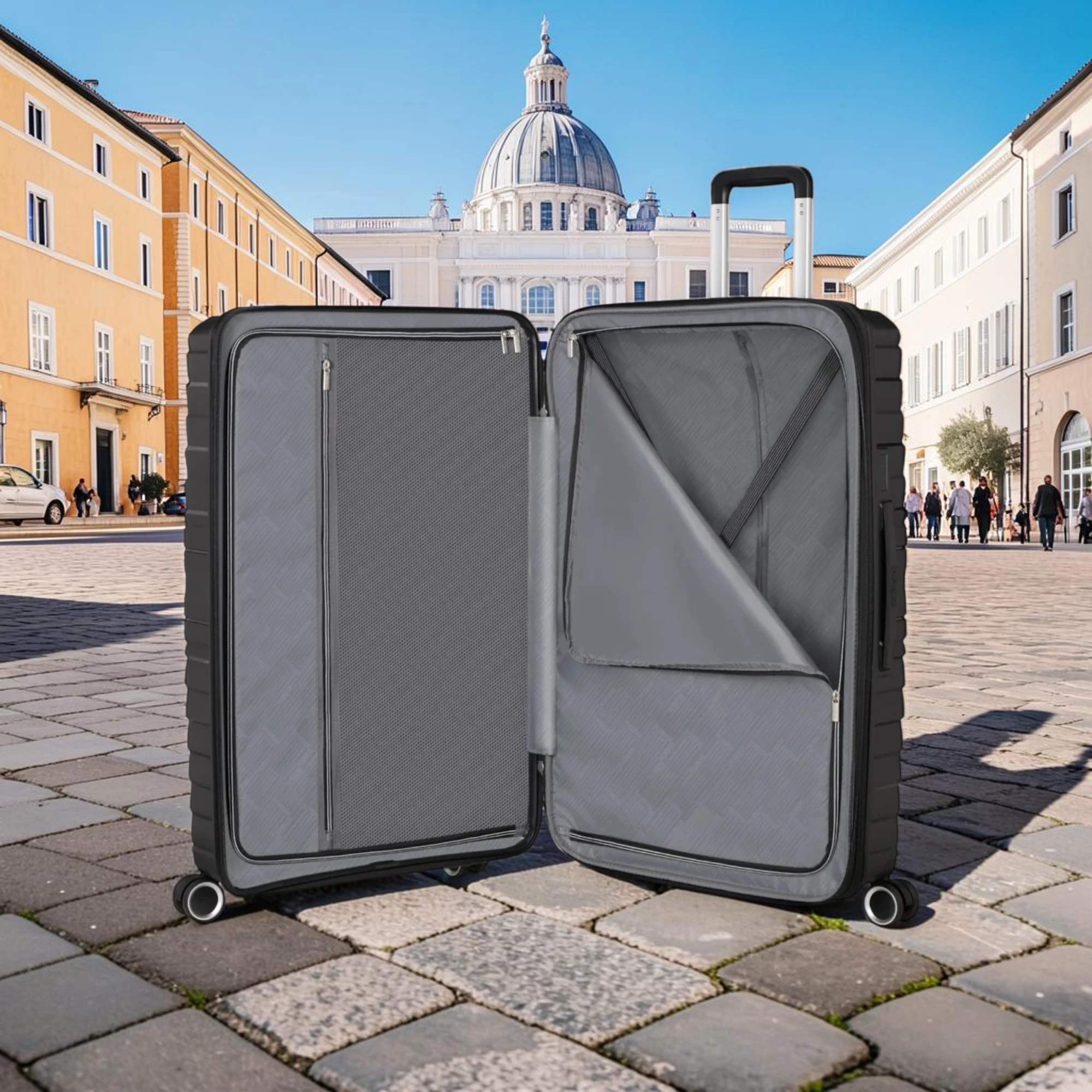 American Tourister Flytwist Μεγάλη Βαλίτσα Expandable 78cm Μαύρη