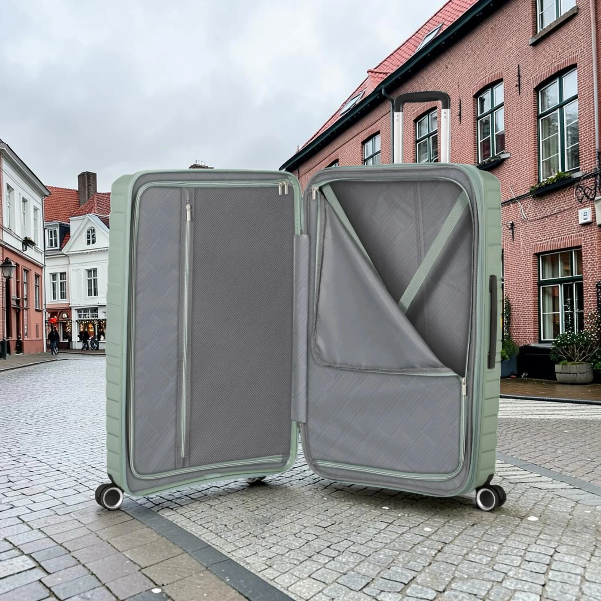 American Tourister Flytwist Μεγάλη Βαλίτσα Expandable 78cm Πράσινη