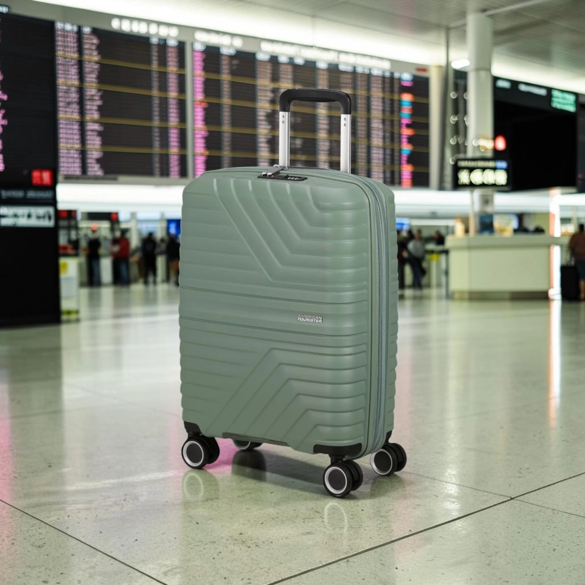 American Tourister Flytwist Βαλίτσα Καμπίνας Expandable 55cm Πράσινη