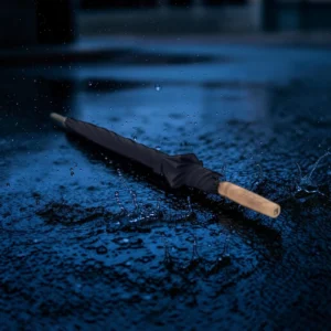 Knirps Timber Automatic Αυτόματη Ομπρέλα Μπαστούνι Μπλε