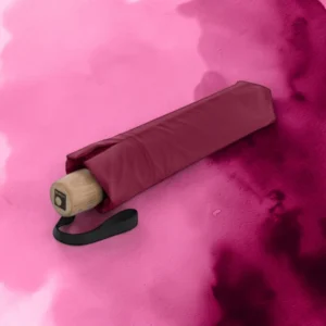 Knirps Timber Manual Χειροκίνητη Ομπρέλα Hibiscus Μπορντό