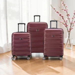 Delsey Meteor Σετ 3 Βαλίτσες 55-68-76cm Expandable Μπορντό