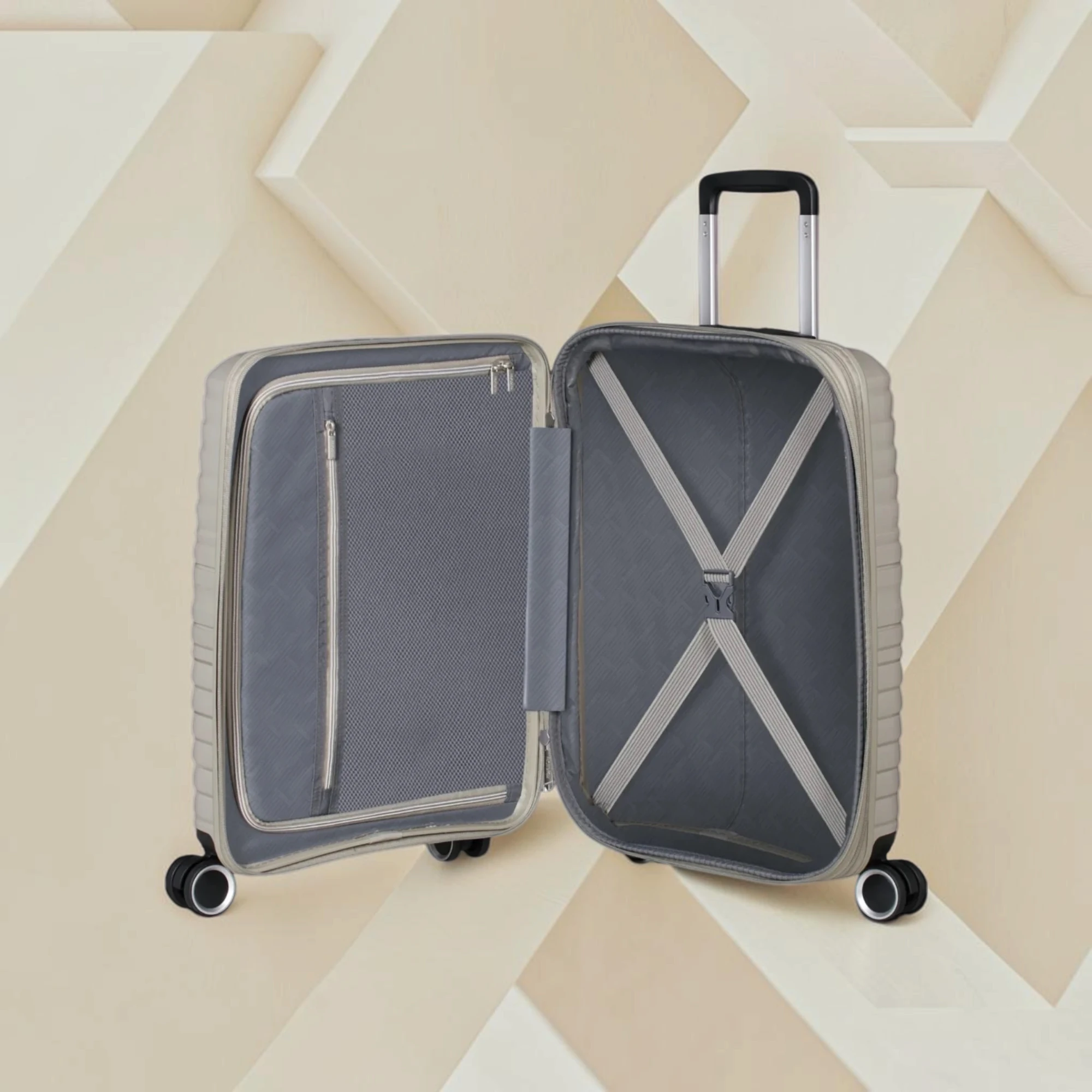 American Tourister Flytwist Επεκτεινόμενη Βαλίτσα Καμπίνας 55 cm Μπεζ